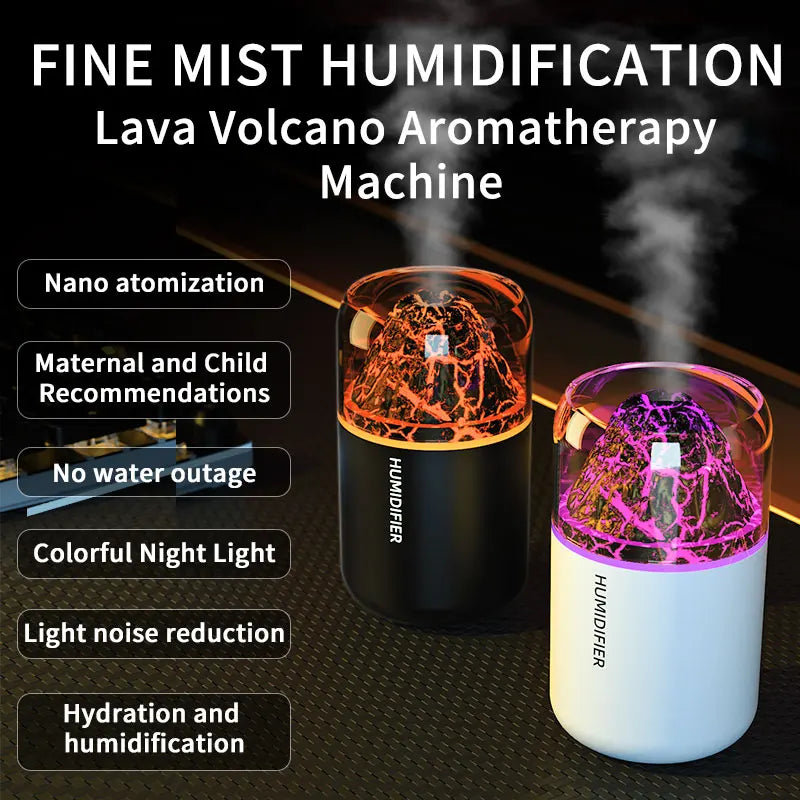 Mini Volcano Humidifier & LED Atmosphere Diffuser